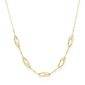 Twisted Cage Accent Chain Necklace 18K Solid Gold